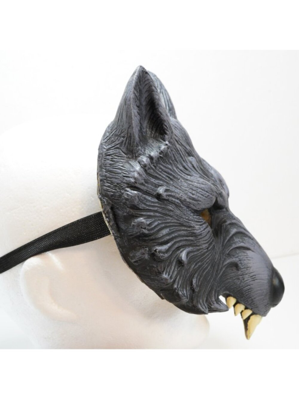 Gray Wolf Mask Halloween Costume Foam Latex Animal Face Mask Elastic Strap - Picture 4 of 5